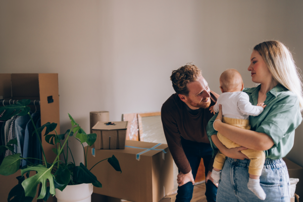 Busy Family With a Baby Moving Into a New House